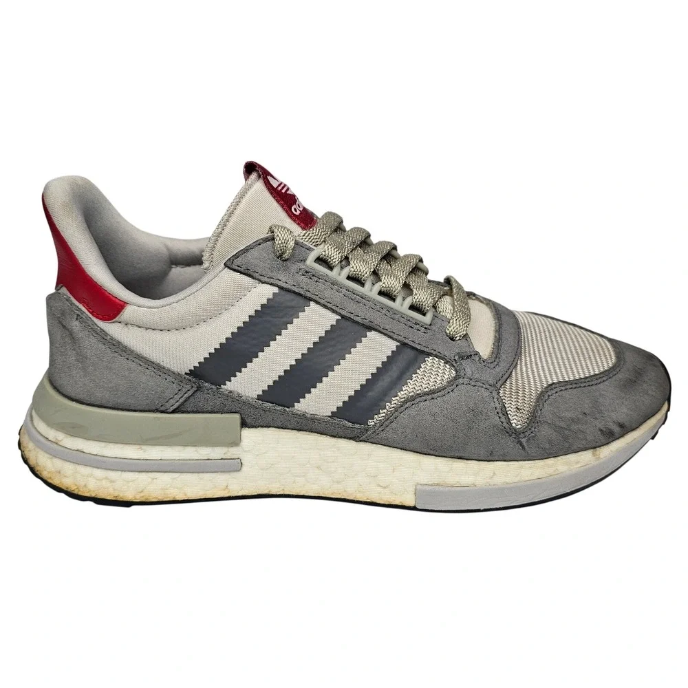 Adidas ZX‎ 500 RM Men Size 11 Gray Grey Red Running Shoes Sneakers B42217